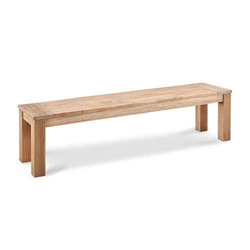 Gartentraum Solida panchina da Giardino in Teak Riciclato 150cm - Panchina Brun / 46x150x42cm (HxWxD)