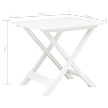 Festnight Tavolo da Giardino Pieghevole, Tavolo da Esterno in Plastica, Tavolino da Giardino 79x72x70 cm Bianco