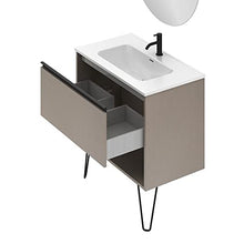 Amizuva Yoko Mobile Bagno, Legno, Grigio, 80 cm