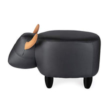 Balvi Sgabello La Vache Colore Nero A Forma di Mucca Game in Legno Finta Pelle/Legno