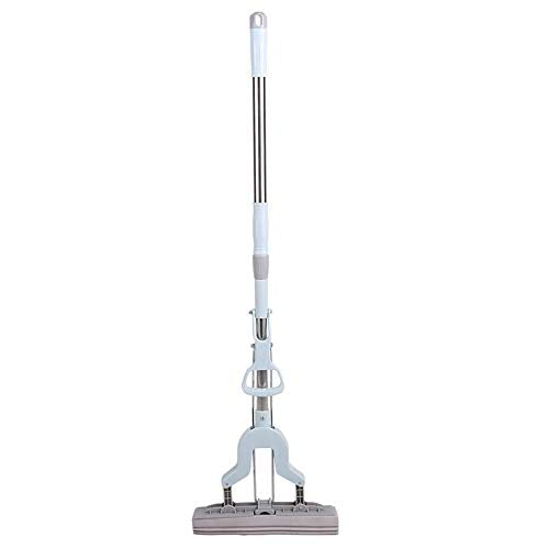 SSAYY Mop Mocio per Pavimenti Manico Telescopico Mocio Assorbente in Spugna Mop per Manico in Acciaio Inossidabile Strumento per La Pulizia del Pavimento di Casa Bagno in Cucina Pulito