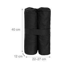 Relaxdays Pesi per Gazebo, Set da 4 Zavorre per Tende & Padiglioni, da Riempire con Sabbia o Pietre,10 kg per Piede,nero