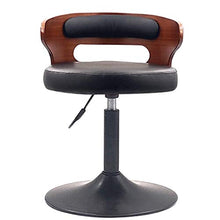 SHPEHP Multi-Altezza Scopo-Sgabello Alto Regolabile con Schienale Solid Wood Pu Leather Pub Sedia Bancone Sedia Stool Sedia per Bar Home-Nero-Marrone