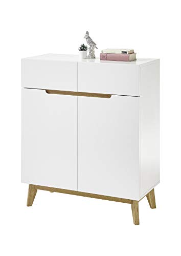 Möbel-Store24 M52242WE5 - Armadio in MDF impiallacciato, 85 cm, colore: Bianco opaco