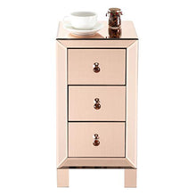 WSZMD Tavolo Comodino Comodino Comodino da Comodino Tavolo da 3 Cassetti Moderno E Contemporaneo Rosa A Specchio [US-Stock], Comodino