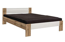 AVANTI TRENDSTORE - Pinto - Fusto Letto Francese in Legno Laminato, Materasso e doghe Non comprese, Disponibile in Diverse colorazioni. Dimensioni Lap 145x68x204 cm (Quercia Selvaggio/Bianco)