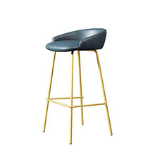 Ljings - Sedie da bar in metallo, altezza da bancone da cucina per pub, per interni, esterni, sedie da pranzo, sgabelli con schienale e poggiapiedi, colore: blu