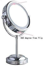 Specchio da Bagno Specchi per Il Trucco con luci e ingrandimento, Trucco Chrome da Tavolo Girevole a Due Lati