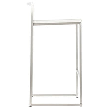 MK Elegante Sgabello Design LOIRET in Ecopelle e Acciaio Inox (Bianco)