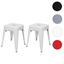 Set 2X sgabelli poggiapiedi bistrot Design Industriale HWC-A73 Metallo Verniciato Bianco