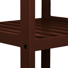 Relaxdays Mobile da Bagno in bambù con 5 Ripiani, Scaffale a Colonna, Legno, Marrone Scuro, HxLxP: 139,5x34,5x33 cm
