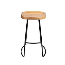 yunyu Sedia Ufficio,Sgabello da Bar Alto in Legno massello Nero, (Seduta 75 cm, 30 Pollici), Cuscino in Legno massello con Struttura in Ferro per ristoranti, Bar, caffè, banco Reception