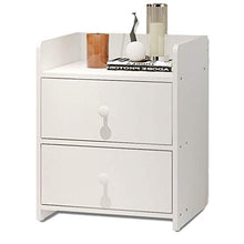 YGB Comodino Comodino in MDF Comodino con 2 cassetti, Comodino Comodino Comodino Consolle Comodino Cassettiera per Camera da Letto, Libreria da Ufficio, Comodino Bianco