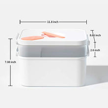 Kit di pronto soccorso con mini contenitore per medicinali, contenitore portatile per medicinali a 2 livelli, kit primo soccorso per uso domestico e per uso esterno, 30 x 22 x 18 cm