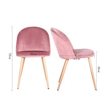 EGOONM Set di 2/4 Sedie da Pranzo in Velluto,Morbidi Cuscini in Velluto Seduta e Schienale con Gambe in Metallo Sedie da Cucina per Sala da Pranzo e Soggiorno (Rosa-4)