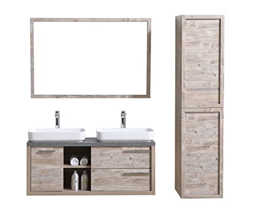 Mobili da bagno Vermont 120cm Nature wood - armadio mobiletto lavabo Mobili Armadietto specchio