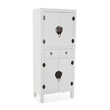 Versa Kyoto Cassettiera per immagazzinaggio, Cassetto Camera, Panno, con Due cassetti e armadi, Dimensioni (H x L x L) 120 x 30 x 50 cm, Legno, Colore: Bianco