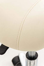 CLP Sgabello Lavoro Reno In Similpelle I Sgabello Pc A Sella Imbottito Regolabile 53-68 CM E Girevole Base In Metallo, Colore:crema