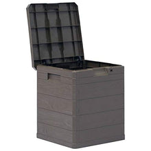 BIGTO - Scatola portaoggetti da giardino in plastica (con struttura in legno), 42,5 x 44 x 50 cm (L x P x A), marrone