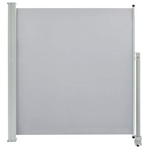 Tidyard Tenda da Sole Laterale Retrattile,Tenda Paravento per Esterno, Protezione da Sole da Giardino, Tendalino per Patio Terrazzo 140 x 300 cm Grigia