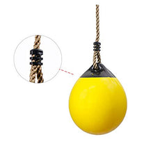 UJULUJ Altalena Gonfiabile a Sfera, Altalena per Bambini con Catena a Fune appesa per Cortile all'aperto per Parco Giochi all'aperto, Giallo