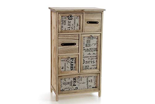Mobile mobiletto cassettiera in legno colore naturale 6 cassetti 49 * 30 * 88 cm decorato arredamento casa EDT-806148