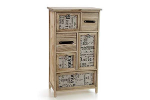 Mobile mobiletto cassettiera in legno colore naturale 6 cassetti 49 * 30 * 88 cm decorato arredamento casa EDT-806148