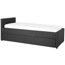 Beliani Divano Letto Estraibile in Tessuto Grigio Scuro Rete a Doghe 80 x 200 cm Marmande