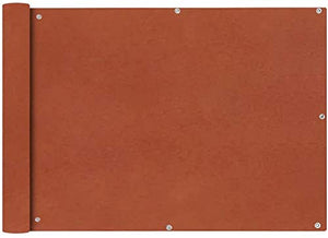 Copertura per Balcone Terracotta, Schermo Privacy Rivestimento e Protezione per Balcone con Occhielli + Corda da 24 m, Frangivista + Impermeabile + Protezione UV, in Tessuto Oxford, 75 x 600 cm