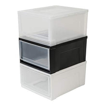Iris Ohyama Cassetto di stoccaggio, 40 L, fronte trasparente, impilabile, camera da letto, soggiorno, ufficio - Maxi Drawer Maxi Drawer L - Bianco , Trasparente
