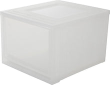 Iris Ohyama Cassetto di stoccaggio, 40 L, fronte trasparente, impilabile, camera da letto, soggiorno, ufficio - Maxi Drawer Maxi Drawer L - Bianco , Trasparente