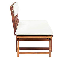 Pissente - Panca da giardino regolabile 2 in 1, letto da giardino convertibile, poltrona relax da giardino in legno con cuscino per cortile terrazzo, hotel