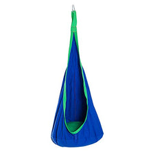 YCHCH Altalena Sospesa per Bambini, Cuscino Gonfiabile con Cintura in Cotone Tenda per Sedia A Dondolo per Amaca A Dondolo per Bambini - Blu