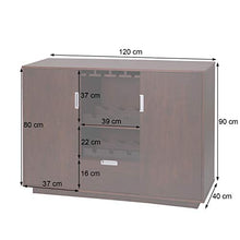 Mendler Portabottiglie Mobile per Vini HWC-F64 40x120x90cm Legno Scuro Noce