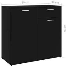 vidaXL Credenza Nero 80x36x75 cm Truciolare
