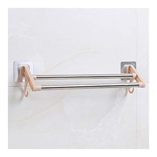 LUOSI Porta Asciugamano Portasciugamani Rotante in Acciaio Inossidabile con Doppio Portasciugamani, Portasciugamani da Cucina, Porta Asciugamani, Doppio Supporto (Color : Khaki)