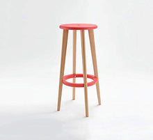 LWW Sgabelli, Bar Sedie, Pp materiale dell'ammortizzatore gambe in legno massello, Bar Caffetteria Casa Moda semplice Seggiolone,Rosso,68 cm