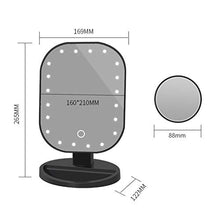 QVIVI Specchio per Trucco a LED con Luce da Tavolo Touch Specchio cosmetico Ricarica USB 10 Volte Ingrandisci Beauty Vanity Mirror Black