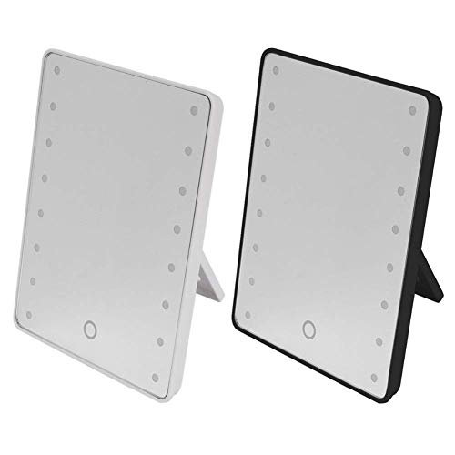 Specchio per Il Trucco, Specchio per Il Trucco di vanità Bianco, 16 Specchio per Il Trucco Illuminato a LED con Lampada Luminosa Touch Screen Portatile Specchio cosmetico Specchi per Tavolo da truc