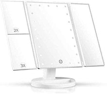 Specchio da bagno, anti-appannamento, specchio da Specchio da bagno a LED illuminato impermeabile, specchi Vanity da trucco TRI portatile con luci touch screen interruttore, rotazione da 180 ° da tavo