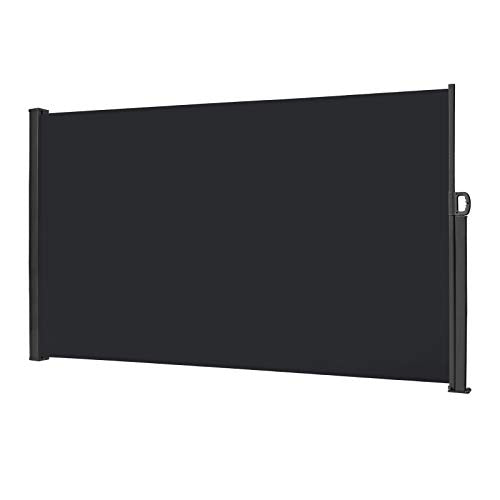 Aufun Tenda da Sole Laterale Retrattile 180x300 cm, Paravento Avvolgibile Esterno, Anti UV Antivento Protezione Privacy Frangivista per Balcone, Giardino, Terrazzo, Antracite