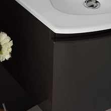 Kiamami Valentina MOBILE BAGNO CON LAVABO SOSPESO GRIGIO LUCIDO SPECCHIO RETTANGOLARE | RIVA
