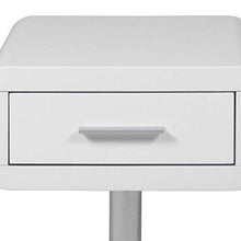 Amazon Brand - Movian Emme - Comodino, 40 x 40 x 45 cm (Lu x La x A), bianco lucido