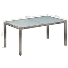 Festnight- Mobili da Giardino in Rattan, Set da Pranzo da Giardino 13 pz in Polyrattan e Vetro Grigio