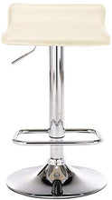 CLP Sgabello Bar Dyn Imbottito in Similpelle I Sedia Bancone Regolabile 60-78 CM I Sgabello Alto Girevole 360°, Colore:Crema