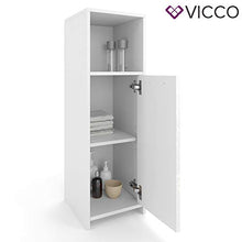 Vicco Mobiletto bagno medio Kiko Armadietto bagno Bianco/Cemento/Bianco lucido