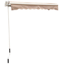 Outsunny Tenda da Sole Avvolgibile Parasole Manuale Impermeabile Esterno Balcone Tessuto di Poliestere 2.5 × 2m Beige