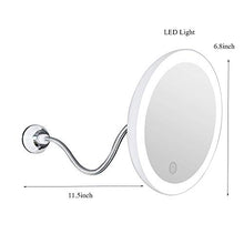 Z-Life 10 X Specchio da Toeletta for Bagno con Lente d'Ingrandimento con Forte Ventosa Girevole A 360 Gradi con Specchio da Viaggio A LED