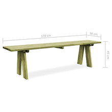 Ausla Panca da giardino per esterni in legno di pino impregnato, panchina da giardino, per esterni, 170 x 38 x 45 cm