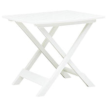 Festnight Tavolo da Giardino Pieghevole, Tavolo da Esterno in Plastica, Tavolino da Giardino 79x72x70 cm Bianco